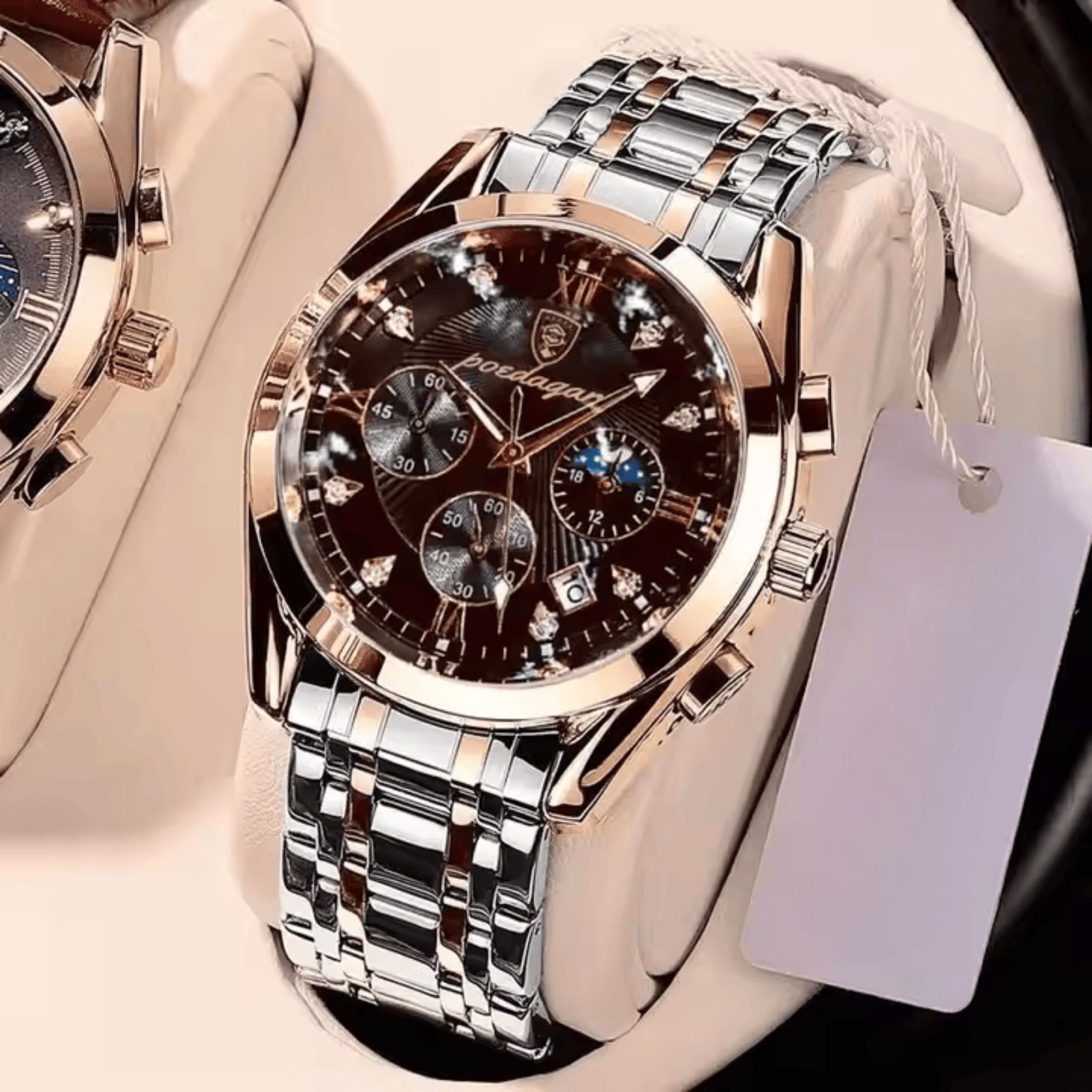 POEDAGAR Two-Tone Strap : 3 Sub Dial